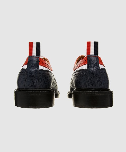 THOM BROWNE（トムブラウン）の「CLASSIC MULTICOLOR LONGWING SPECTATOR BROGUE W/ LEATHER SOLE IN PEBBLE GRAIN LEATHER（ドレスシューズ・メンズ・ホワイト×レッド・8/9）」の4枚目の写真