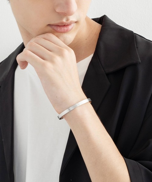 Rocky Monroe（ロッキーモンロー）の「シルバー925・ゴールドバングル ブレスレット（ブレスレット・メンズ・L/M/N/O/P/Q/R/S/T/U/V/W/A/B/C/シルバー/J/K/D/H/F/ゴールド/E/G/I・FREE）」の6枚目の写真