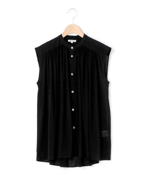 Morris & Sons（モリスアンドサンズ）の「◇【MORRIS & SONS】ギャザースリーブレスシャツ WOMEN（シャツ/ブラウス・レディース・オリーブ/ブラック/ライトブルー・0）」の18枚目の写真