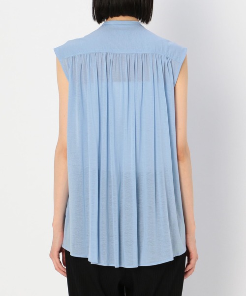 Morris & Sons（モリスアンドサンズ）の「◇【MORRIS & SONS】ギャザースリーブレスシャツ WOMEN（シャツ/ブラウス・レディース・オリーブ/ブラック/ライトブルー・0）」の15枚目の写真