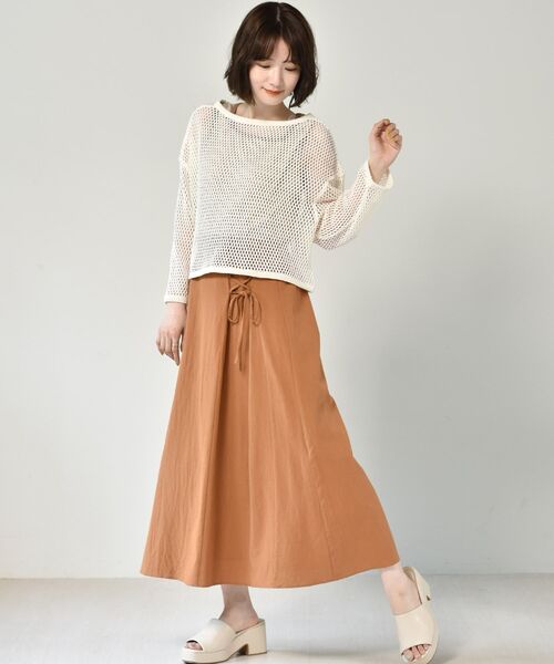 RETRO GIRL（レトロガール）の「2WAYメッシュショートカーデ（カーディガン/ボレロ・レディース・オフホワイト/グリーン/ベージュ・FREE）」の4枚目の写真