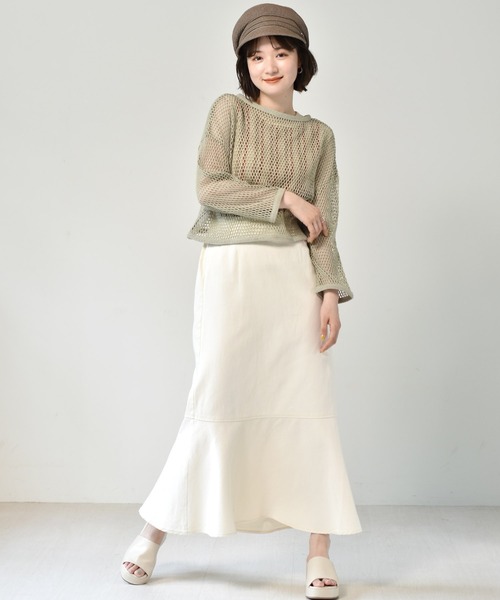 RETRO GIRL（レトロガール）の「2WAYメッシュショートカーデ（カーディガン/ボレロ・レディース・オフホワイト/グリーン/ベージュ・FREE）」の11枚目の写真