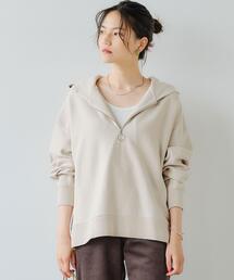 green label relaxing | ハーフジップ フード プルオーバー カットソー(Tシャツ/カットソー)