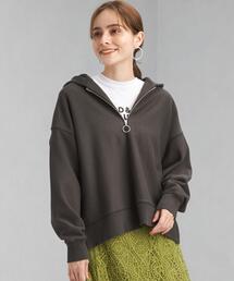 green label relaxing | ハーフジップ フード プルオーバー カットソー(Tシャツ/カットソー)