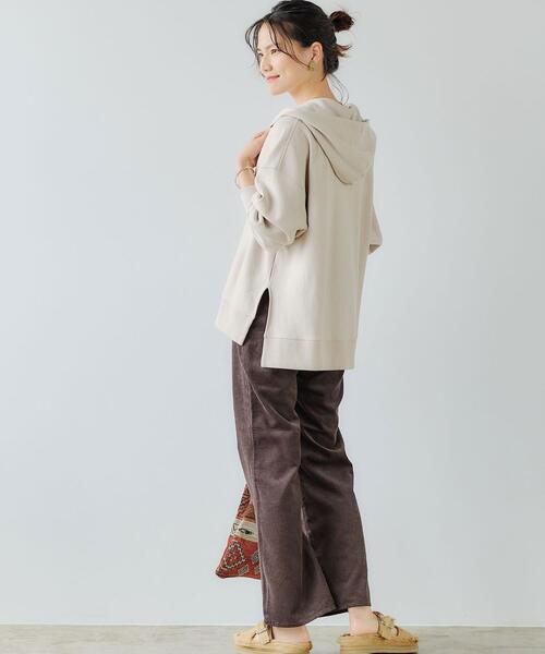 green label relaxing（グリーンレーベルリラクシング）の「ハーフジップ フード プルオーバー カットソー（Tシャツ/カットソー・レディース・ダークグレー/モカ/ナチュラル・FREE）」の4枚目の写真