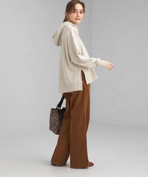 green label relaxing（グリーンレーベルリラクシング）の「ハーフジップ フード プルオーバー カットソー（Tシャツ/カットソー・レディース・ダークグレー/モカ/ナチュラル・FREE）」の14枚目の写真