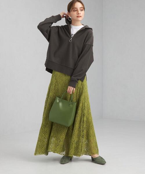 green label relaxing（グリーンレーベルリラクシング）の「ハーフジップ フード プルオーバー カットソー（Tシャツ/カットソー・レディース・ダークグレー/モカ/ナチュラル・FREE）」の16枚目の写真