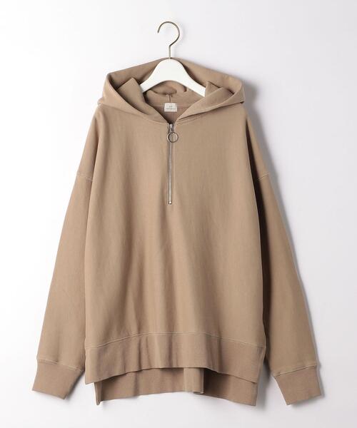 green label relaxing（グリーンレーベルリラクシング）の「ハーフジップ フード プルオーバー カットソー（Tシャツ/カットソー・レディース・ダークグレー/モカ/ナチュラル・FREE）」の19枚目の写真