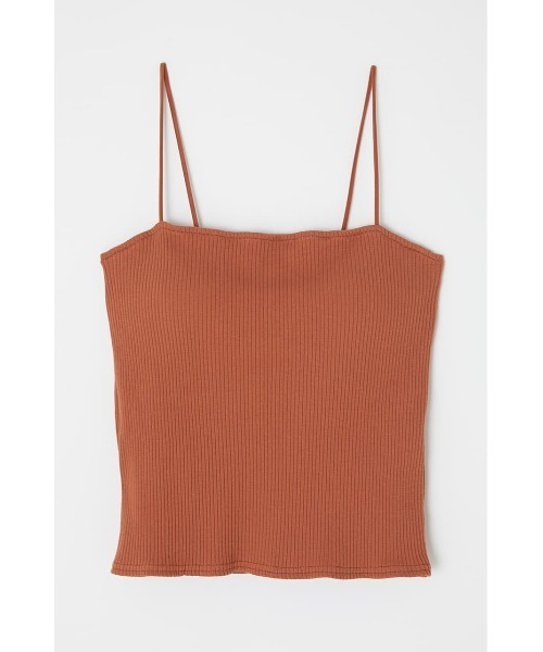 MOUSSY（マウジー）の「SQUARE RIB CAMI トップス（キャミソール・レディース・パープル/ブラック/オレンジ/オフホワイト/ダークブラウン・FREE）」の5枚目の写真