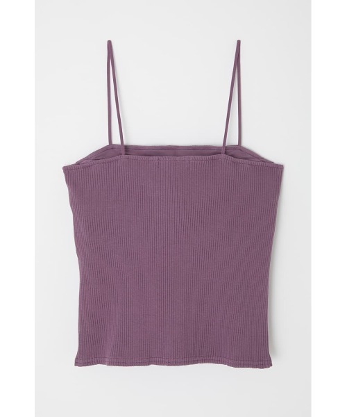MOUSSY（マウジー）の「SQUARE RIB CAMI トップス（キャミソール・レディース・パープル/ブラック/オレンジ/オフホワイト/ダークブラウン・FREE）」の9枚目の写真