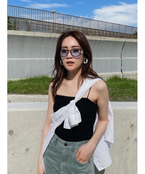 MOUSSY（マウジー）の「SQUARE RIB CAMI トップス（キャミソール・レディース・パープル/ブラック/オレンジ/オフホワイト/ダークブラウン・FREE）」の15枚目の写真