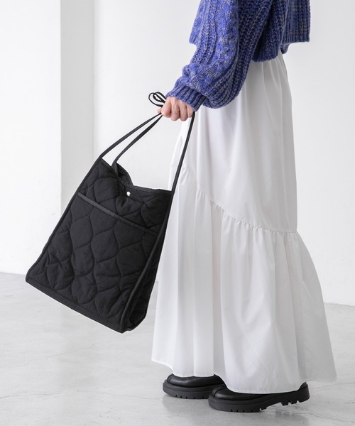 BONLECILL（ボンルシール）の「2way キルティング/キャンバス ビッグトート マザーズバッグ（トートバッグ・レディース・ブラック/ベージュ/カーキ/オフホワイト/キャメル/ナチュラル/ホワイト系・FREE）」の19枚目の写真
