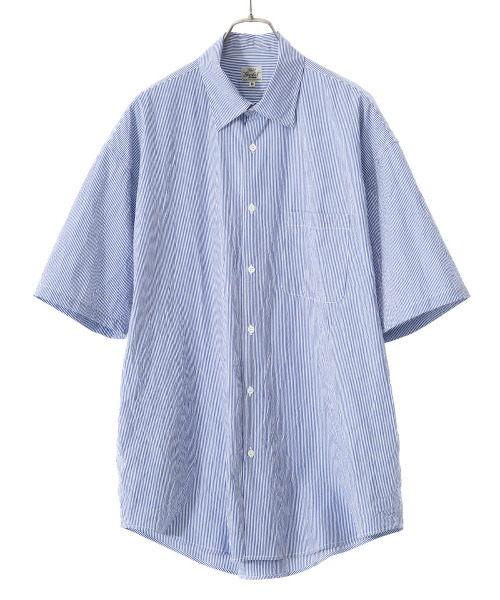 GOLD（ゴールド）の「GOLD / ゴールド：WASHER BROAD STRIPE BIG SHIRT：21A-GL38664[MUS]（シャツ/ブラウス・メンズ・ブラック/ネイビー・M/S/L）」の6枚目の写真