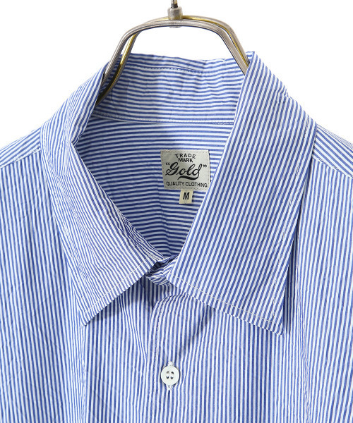 GOLD（ゴールド）の「GOLD / ゴールド：WASHER BROAD STRIPE BIG SHIRT：21A-GL38664[MUS]（シャツ/ブラウス・メンズ・ブラック/ネイビー・M/S/L）」の7枚目の写真