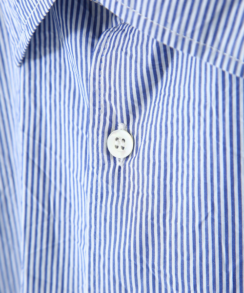 GOLD（ゴールド）の「GOLD / ゴールド：WASHER BROAD STRIPE BIG SHIRT：21A-GL38664[MUS]（シャツ/ブラウス・メンズ・ブラック/ネイビー・M/S/L）」の8枚目の写真