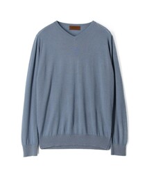 梳毛カシミヤ Vネックプルオーバーニット