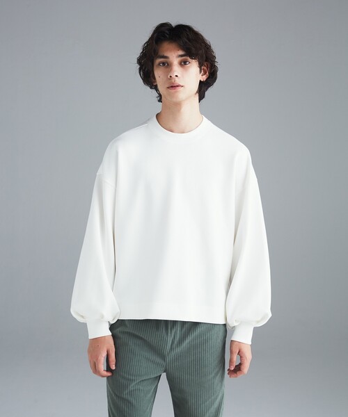 tk.TAKEO KIKUCHI（ティーケータケオキクチ）の「◆ボリュームスリーブカットソー（Tシャツ/カットソー・メンズ・ブラック/オフホワイト/ダークオレンジ/チャコールグレー・88/66）」の7枚目の写真