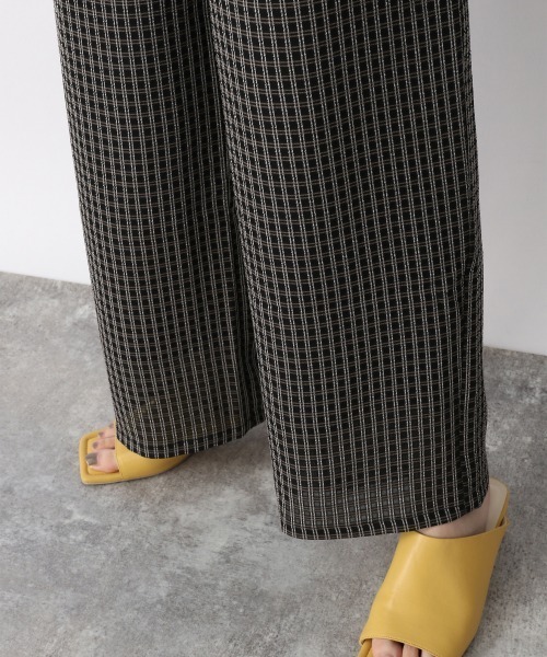 JEANASIS（ジーナシス）の「シアーチェックストレートパンツ/215763（その他パンツ・レディース・ブラック/ネイビー/グリーン・FREE）」の5枚目の写真