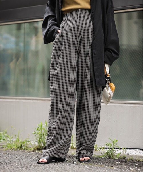 JEANASIS（ジーナシス）の「シアーチェックストレートパンツ