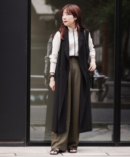 JEANASIS（ジーナシス）の「シアーチェックストレートパンツ/215763（その他パンツ・レディース・ブラック/ネイビー/グリーン・FREE）」の8枚目の写真