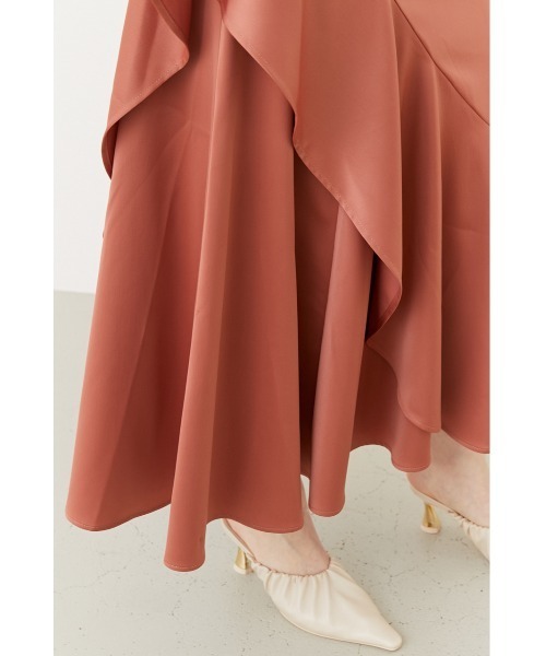 rienda（リエンダ）の「サテンフリルマーメイドスカート（スカート・レディース・ライトブルー/アイボリー/オレンジ・SMALL/MEDIUM）」の14枚目の写真