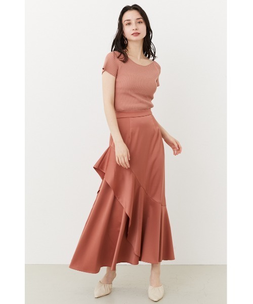 【 美品⠀】rienda リエンダ ロングスカート マーメイド サテン フリー 美品⠀】rienda リエンダ ロングスカート マーメイド サテン