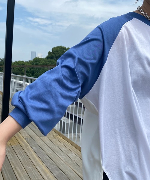 COLLAGE GALLARDAGALANTE（コラージュガリャルダガランテ）の「【OT】バックサテンラグランスリーブカットソー（Tシャツ/カットソー・レディース・チャコールグレー/ベージュ/ブルー/ネイビー・FREE）」の22枚目の写真