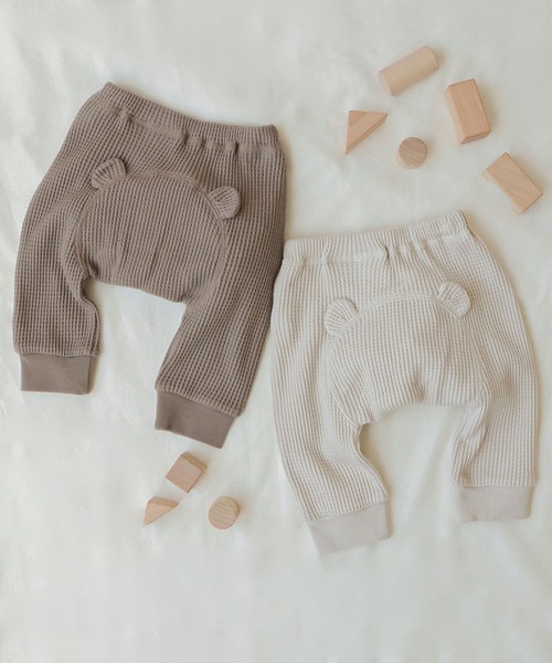 apres les cours（アプレレクール）の「ワッフル耳付きモンキーパンツ 9分丈（その他ベビーウェア・キッズ・ブラウン/ベージュ・80/70）」の4枚目の写真