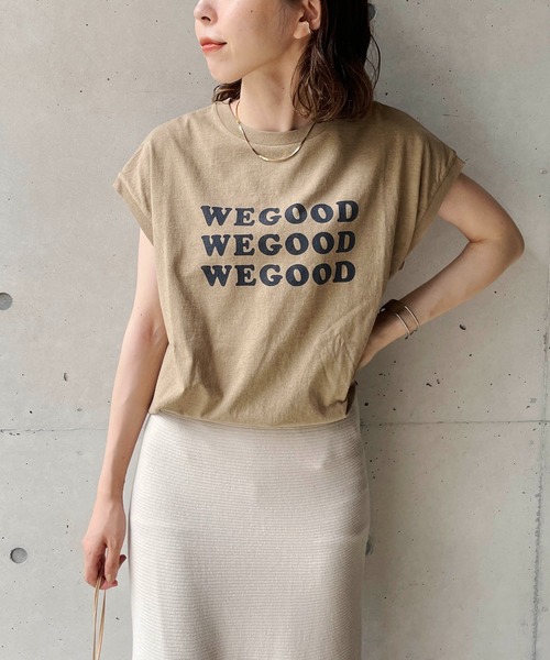 CAPRICIEUX LE'MAGE（カプリシューレマージュ）の「サスティナブルコットンTシャツ（Tシャツ/カットソー・レディース・ベージュ/ホワイト/ライトグレー・FREE）」の21枚目の写真