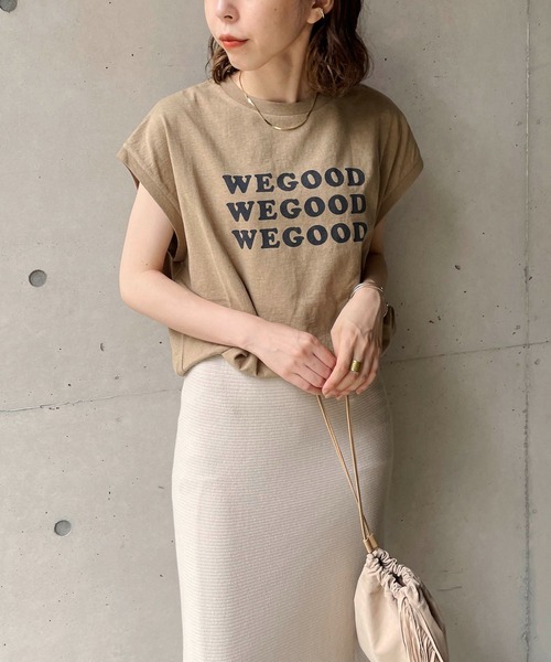 CAPRICIEUX LE'MAGE（カプリシューレマージュ）の「サスティナブルコットンTシャツ（Tシャツ/カットソー・レディース・ベージュ/ホワイト/ライトグレー・FREE）」の19枚目の写真