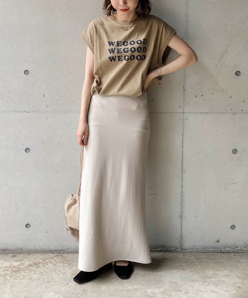 CAPRICIEUX LE'MAGE（カプリシューレマージュ）の「サスティナブルコットンTシャツ（Tシャツ/カットソー・レディース・ベージュ/ホワイト/ライトグレー・FREE）」の16枚目の写真