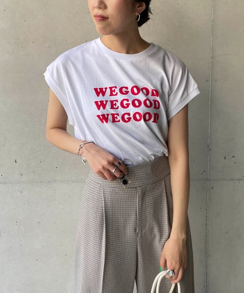 CAPRICIEUX LE'MAGE（カプリシューレマージュ）の「サスティナブルコットンTシャツ（Tシャツ/カットソー・レディース・ベージュ/ホワイト/ライトグレー・FREE）」の13枚目の写真