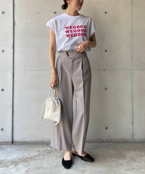 CAPRICIEUX LE'MAGE（カプリシューレマージュ）の「サスティナブルコットンTシャツ（Tシャツ/カットソー・レディース・ベージュ/ホワイト/ライトグレー・FREE）」の8枚目の写真