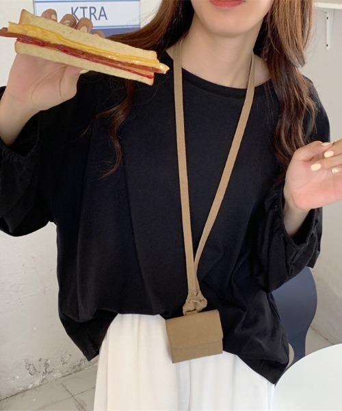 yuue' ( wear )（ユーイ）の「コットン100% 袖絞りロングスリーブカットソー（Tシャツ/カットソー・レディース・ホワイト/ブラック/ピンク・FREE）」の10枚目の写真