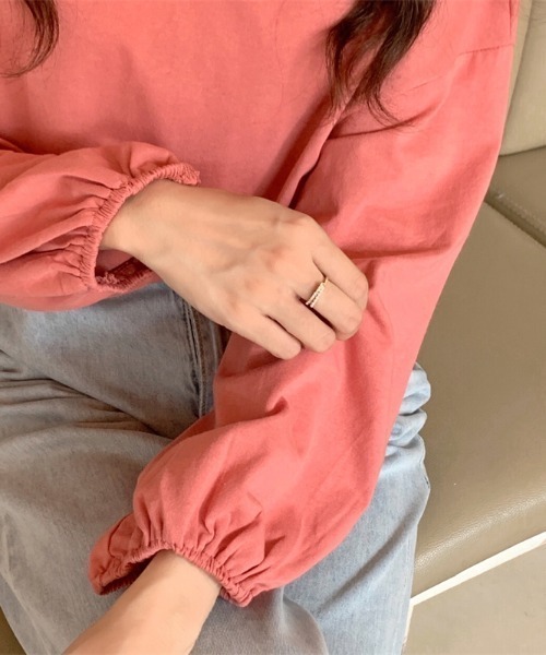 yuue' ( wear )（ユーイ）の「コットン100% 袖絞りロングスリーブカットソー（Tシャツ/カットソー・レディース・ホワイト/ブラック/ピンク・FREE）」の20枚目の写真