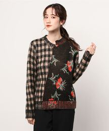ottod'Ame/オットダム/フラワーチェックニット