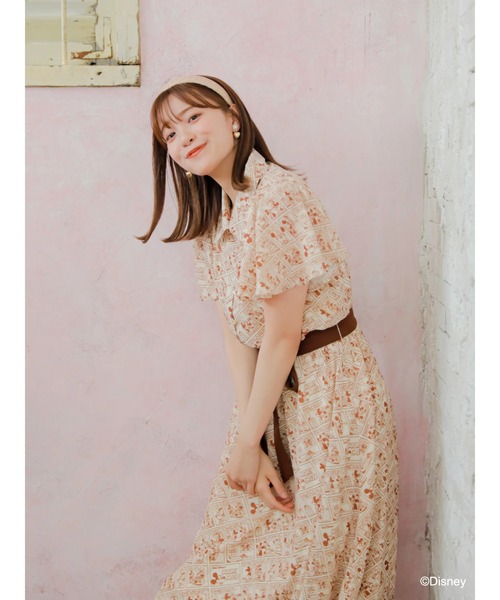 Disney（ディズニー）の「ﾐｯｷｰ&ﾐﾆｰ/総柄ﾜﾝﾋﾟｰｽ（ワンピース・レディース・ベージュ・FREE）」の12枚目の写真