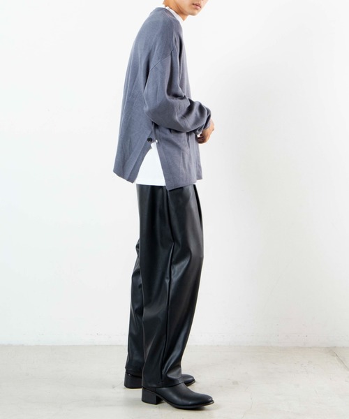 WEGO（ウィゴー）の「WEGO/ミラノリブ スリットBIGプルオーバー（ニット/セーター・メンズ・ダークグレー/ベージュ/ダークブルー・MEDIUM/LARGE）」の14枚目の写真