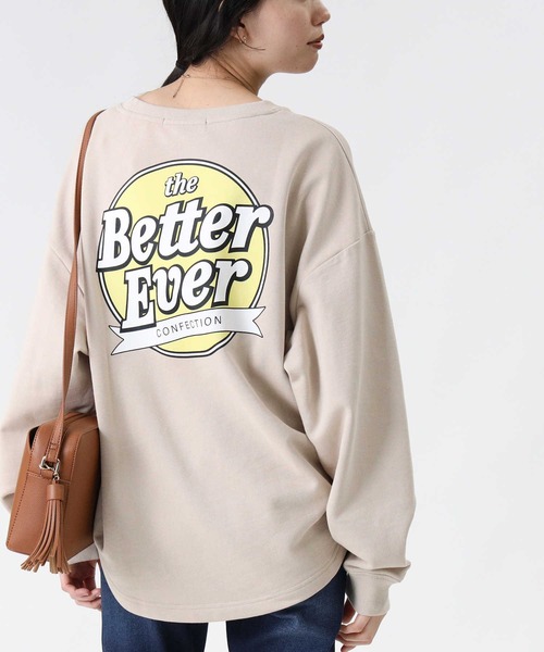 HONEYSUCKLE ROSE（ハニーサックルローズ）の「【HONEYSUCKLE ROSE】ビッグプリントスウェット（スウェット・レディース・パープル/ブラック/オフホワイト/ライトベージュ/ブルー/ホワイト・L/M）」の4枚目の写真