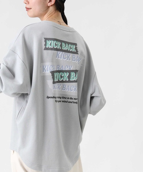 HONEYSUCKLE ROSE（ハニーサックルローズ）の「【HONEYSUCKLE ROSE】ビッグプリントスウェット（スウェット・レディース・パープル/ブラック/オフホワイト/ライトベージュ/ブルー/ホワイト・L/M）」の5枚目の写真