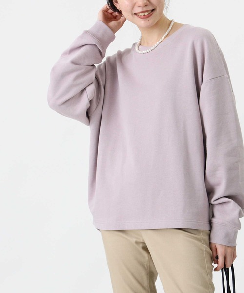 HONEYSUCKLE ROSE（ハニーサックルローズ）の「【HONEYSUCKLE ROSE】ビッグプリントスウェット（スウェット・レディース・パープル/ブラック/オフホワイト/ライトベージュ/ブルー/ホワイト・L/M）」の9枚目の写真