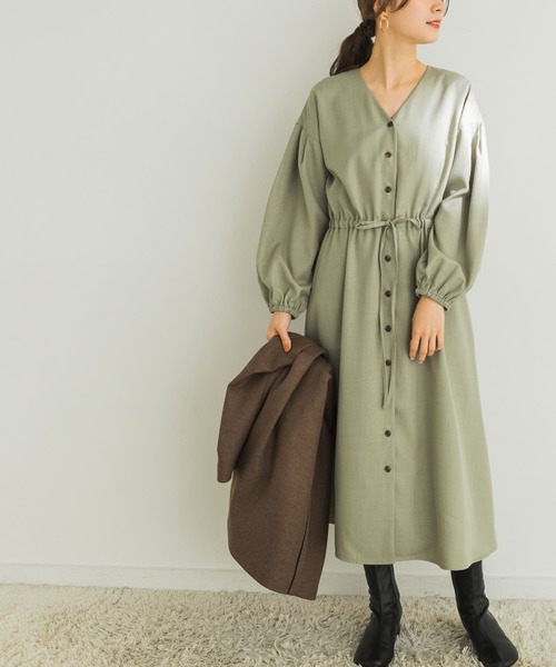 URBAN RESEARCH（アーバンリサーチ）の「ドロストワンピース（ワンピース・レディース・ベージュ/ブラック/ライトカーキ・FREE）」の10枚目の写真