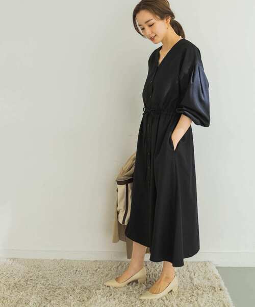 URBAN RESEARCH（アーバンリサーチ）の「ドロストワンピース（ワンピース・レディース・ベージュ/ブラック/ライトカーキ・FREE）」の17枚目の写真