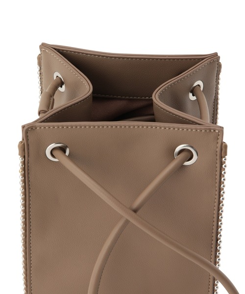 MADEMOISELLE ROPE'（マドモアゼル ロペ）の「【2WAY】ボールチェーントリムバッグ（ハンドバッグ・レディース・ブラック/ベージュ系その他・FREE）」の4枚目の写真