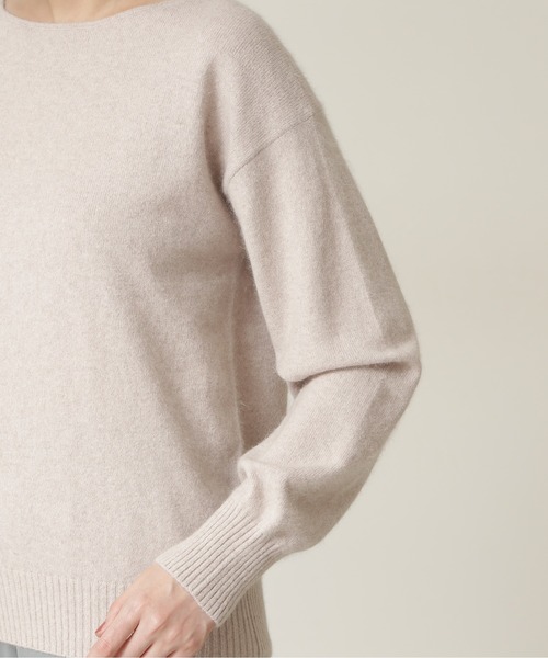 NATURAL BEAUTY BASIC（ナチュラルビューティーベーシック）の「フォックス混ジェントルタッチ　ボートネック（ニット/セーター・レディース・チャコールグレー/オフホワイト/ブルー・MEDIUM）」の15枚目の写真