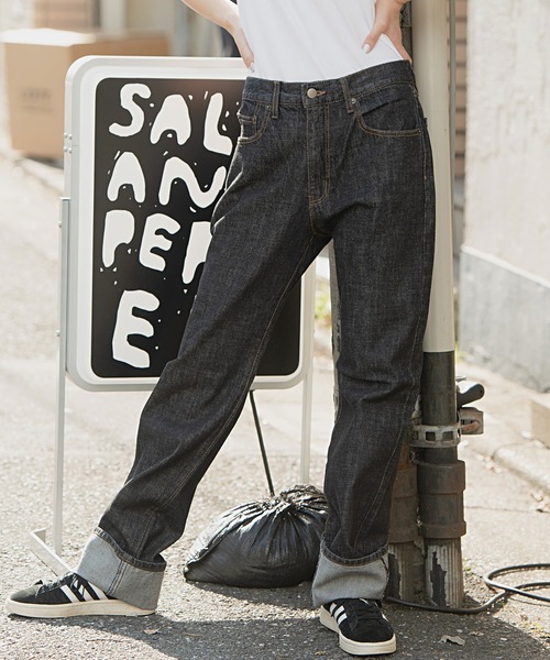 HANES（ヘインズ）の「『Hanes/ヘインズ』ベーシックレギュラーストレートデニムパンツ（デニムパンツ・メンズ・ワンウォッシュ/サックスブルー/ブルー系その他/ブラック・85/88/79/76/82）」の21枚目の写真