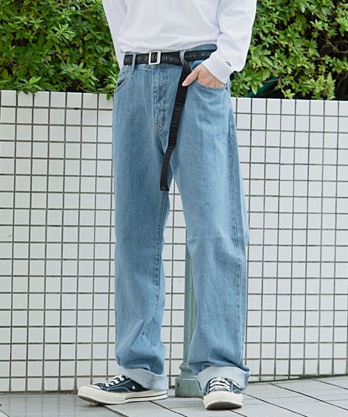 HANES（ヘインズ）の「『Hanes/ヘインズ』ベーシックレギュラーストレートデニムパンツ（デニムパンツ・メンズ・ワンウォッシュ/サックスブルー/ブルー系その他/ブラック・85/88/79/76/82）」の18枚目の写真