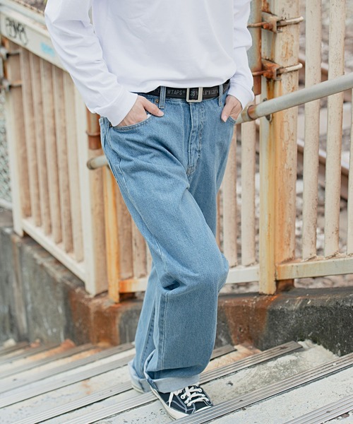 HANES（ヘインズ）の「『Hanes/ヘインズ』ベーシックレギュラーストレートデニムパンツ（デニムパンツ・メンズ・ワンウォッシュ/サックスブルー/ブルー系その他/ブラック・85/88/79/76/82）」の22枚目の写真