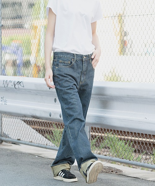 HANES（ヘインズ）の「『Hanes/ヘインズ』ベーシックレギュラーストレートデニムパンツ（デニムパンツ・メンズ・ワンウォッシュ/サックスブルー/ブルー系その他/ブラック・85/88/79/76/82）」の19枚目の写真