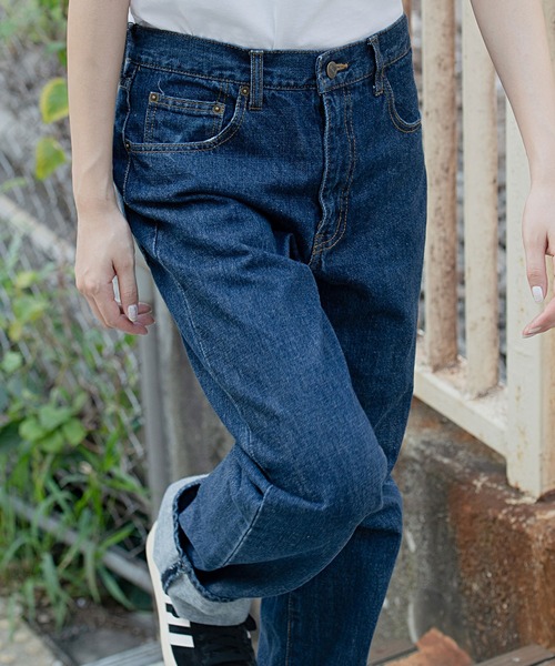 HANES（ヘインズ）の「『Hanes/ヘインズ』ベーシックレギュラーストレートデニムパンツ（デニムパンツ・メンズ・ワンウォッシュ/サックスブルー/ブルー系その他/ブラック・85/88/79/76/82）」の20枚目の写真